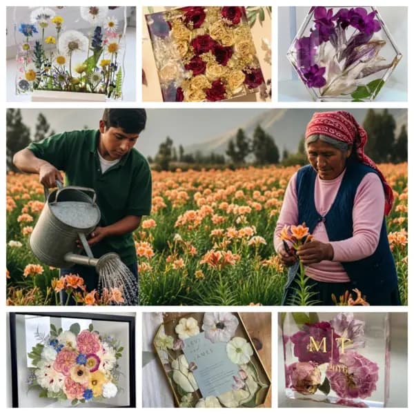 Flores encapsuladas en resina